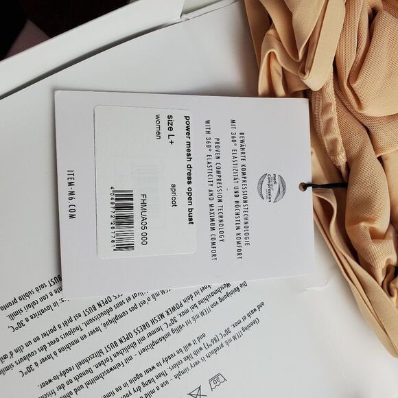 Item M6 Power Mesh Dress Open Bust apricot Shapewear Pullover Nude Compression - Picture 10 of 11